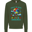 Autism Awareness Embrace Amazing Autistic Mens Sweatshirt Jumper Forest Green