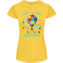 Autism Awareness Embrace Amazing Autistic Womens Petite Cut T-Shirt Yellow