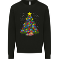 Autism Christmas Tree Autistic Awareness Mens Sweatshirt Jumper Black