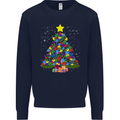 Autism Christmas Tree Autistic Awareness Mens Sweatshirt Jumper Navy Blue