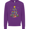 Autism Christmas Tree Autistic Awareness Mens Sweatshirt Jumper Purple