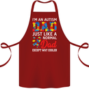 Autism Dad Autistic Fathers Day ASD Cotton Apron 100% Organic Maroon