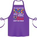 Autism Dad Autistic Fathers Day ASD Cotton Apron 100% Organic Purple