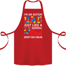 Autism Dad Autistic Fathers Day ASD Cotton Apron 100% Organic Red