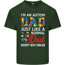 Autism Dad Autistic Fathers Day ASD Mens Cotton T-Shirt Tee Top Forest Green