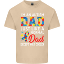 Autism Dad Autistic Fathers Day ASD Mens Cotton T-Shirt Tee Top Sand