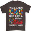 Autism Dad Autistic Fathers Day ASD Mens T-Shirt Cotton Gildan Dark Chocolate