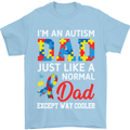 Autism Dad Autistic Fathers Day ASD Mens T-Shirt Cotton Gildan Light Blue