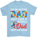 Autism Dad Autistic Fathers Day ASD Mens T-Shirt Cotton Gildan Light Blue
