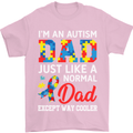 Autism Dad Autistic Fathers Day ASD Mens T-Shirt Cotton Gildan Light Pink