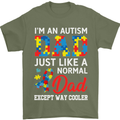 Autism Dad Autistic Fathers Day ASD Mens T-Shirt Cotton Gildan Military Green