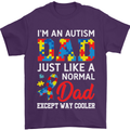 Autism Dad Autistic Fathers Day ASD Mens T-Shirt Cotton Gildan Purple