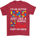 Autism Dad Autistic Fathers Day ASD Mens T-Shirt Cotton Gildan Red