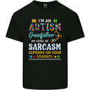 Autism Grandfathers Day Autistic ASD Mens Cotton T-Shirt Tee Top Black