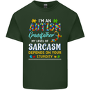 Autism Grandfathers Day Autistic ASD Mens Cotton T-Shirt Tee Top Forest Green