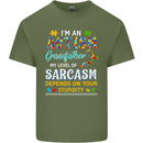 Autism Grandfathers Day Autistic ASD Mens Cotton T-Shirt Tee Top Military Green