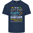 Autism Grandfathers Day Autistic ASD Mens Cotton T-Shirt Tee Top Navy Blue