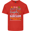 Autism Grandfathers Day Autistic ASD Mens Cotton T-Shirt Tee Top Red