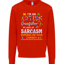 Autism Grandfathers Day Autistic ASD Mens Sweatshirt Jumper Bright Red