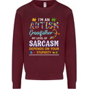 Autism Grandfathers Day Autistic ASD Mens Sweatshirt Jumper Maroon
