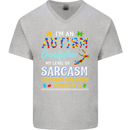 Autism Grandfathers Day Autistic ASD Mens V-Neck Cotton T-Shirt Sports Grey