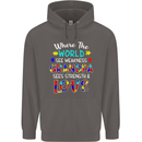 Autism Grandpa Sees Love Strength Autistic Mens 80% Cotton Hoodie Charcoal
