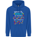 Autism Grandpa Sees Love Strength Autistic Mens 80% Cotton Hoodie Royal Blue