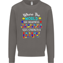 Autism Grandpa Sees Love Strength Autistic Mens Sweatshirt Jumper Charcoal