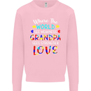 Autism Grandpa Sees Love Strength Autistic Mens Sweatshirt Jumper Light Pink