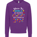 Autism Grandpa Sees Love Strength Autistic Mens Sweatshirt Jumper Purple