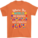 Autism Grandpa Sees Love Strength Autistic Mens T-Shirt Cotton Gildan Orange