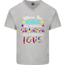 Autism Grandpa Sees Love Strength Autistic Mens V-Neck Cotton T-Shirt Sports Grey