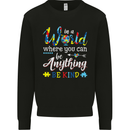 Autism In a World Be Kind Autistic ASD Mens Sweatshirt Jumper Black