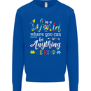 Autism In a World Be Kind Autistic ASD Mens Sweatshirt Jumper Royal Blue