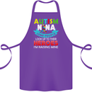 Autism Nana Grandparents Autistic ASD Cotton Apron 100% Organic Purple