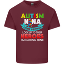 Autism Nana Grandparents Autistic ASD Mens Cotton T-Shirt Tee Top Maroon