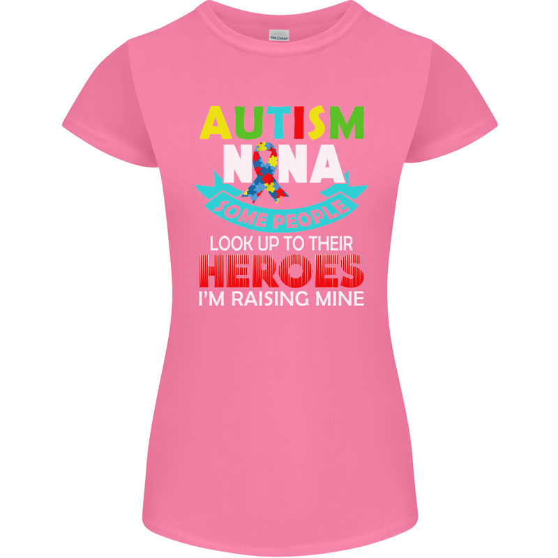 Autism Nana Grandparents Autistic ASD Womens Petite Cut T-Shirt Azalea