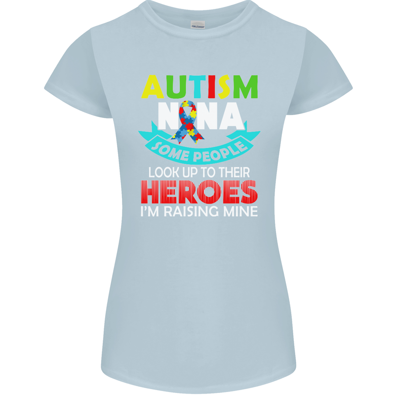 Autism Nana Grandparents Autistic ASD Womens Petite Cut T-Shirt Light Blue
