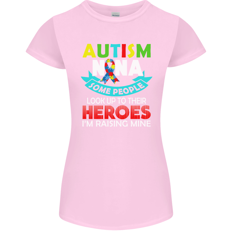 Autism Nana Grandparents Autistic ASD Womens Petite Cut T-Shirt Light Pink