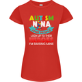 Autism Nana Grandparents Autistic ASD Womens Petite Cut T-Shirt Red