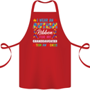 Autism Ribbon For My Granddaughter Autistic Cotton Apron 100% Organic Red