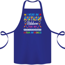 Autism Ribbon For My Granddaughter Autistic Cotton Apron 100% Organic Royal Blue