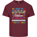 Autism Ribbon For My Granddaughter Autistic Mens Cotton T-Shirt Tee Top Maroon