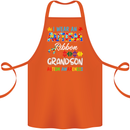 Autism Ribbon For My Grandson Autistic ASD Cotton Apron 100% Organic Orange