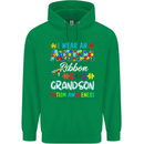 Autism Ribbon For My Grandson Autistic ASD Mens 80% Cotton Hoodie Irish Green
