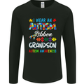 Autism Ribbon For My Grandson Autistic ASD Mens Long Sleeve T-Shirt Black