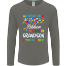 Autism Ribbon For My Grandson Autistic ASD Mens Long Sleeve T-Shirt Charcoal