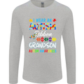 Autism Ribbon For My Grandson Autistic ASD Mens Long Sleeve T-Shirt Sports Grey