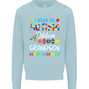 Autism Ribbon For My Grandson Autistic ASD Mens Sweatshirt Jumper Light Blue