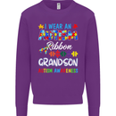 Autism Ribbon For My Grandson Autistic ASD Mens Sweatshirt Jumper Purple